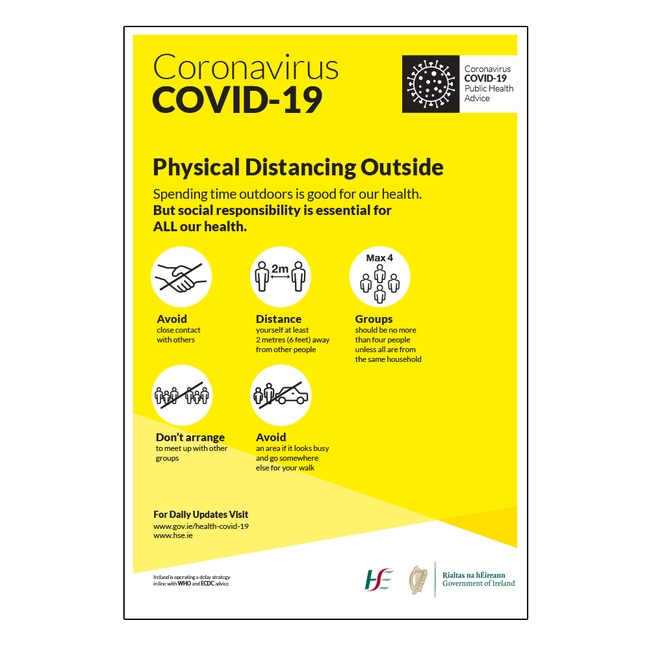 COVID-19 Physical Distancing Outside HSE Sign